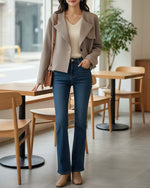 NK304 垂感波浪領短版外套