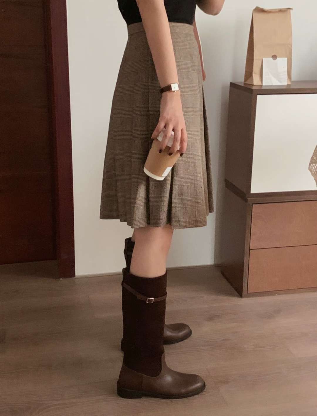 NK404 細帶皮扣騎士靴