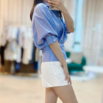 NH285 slim waist straight shirt