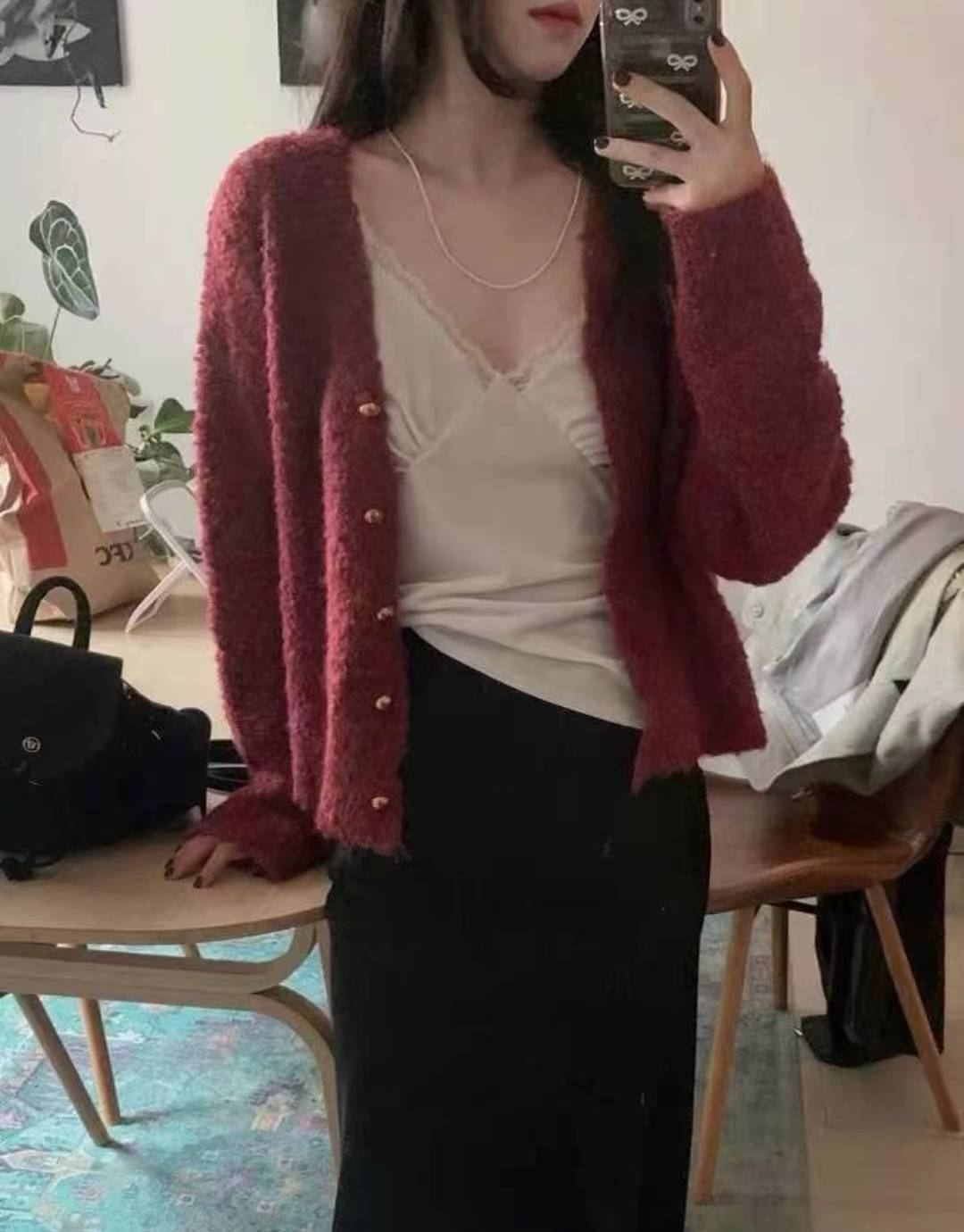 NK449 毛粒絨針織外套