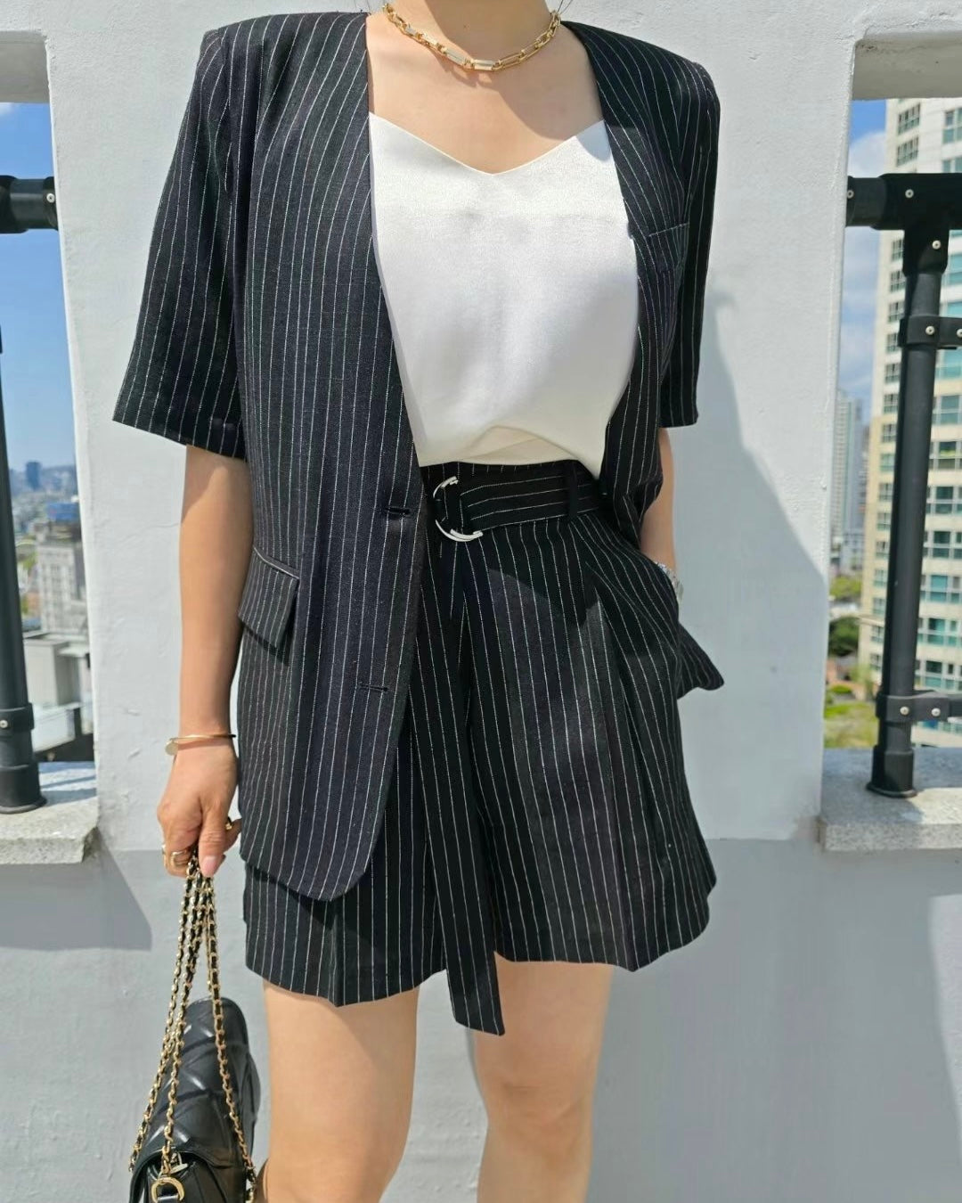 NK063 條子西裝套裝