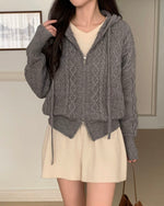 NK364 針織拉鍊連帽外套