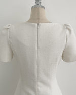 NK523D 法式V領收腰連身裙