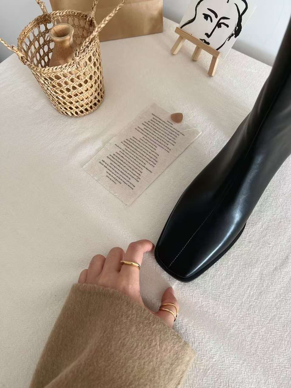 NK410 中長桶粗跟騎士靴