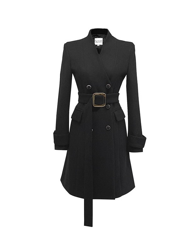 NK299 修腰雙扣大衣（附腰帶）