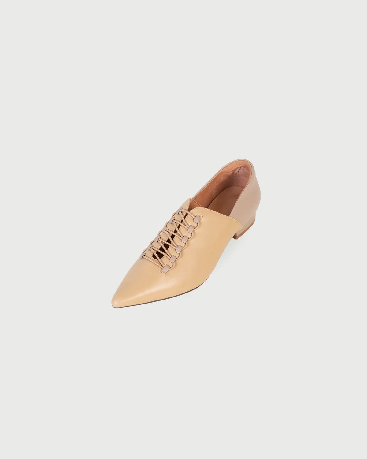 LEATHER LAB POINTED ZIP-ZAP STRING FLATS