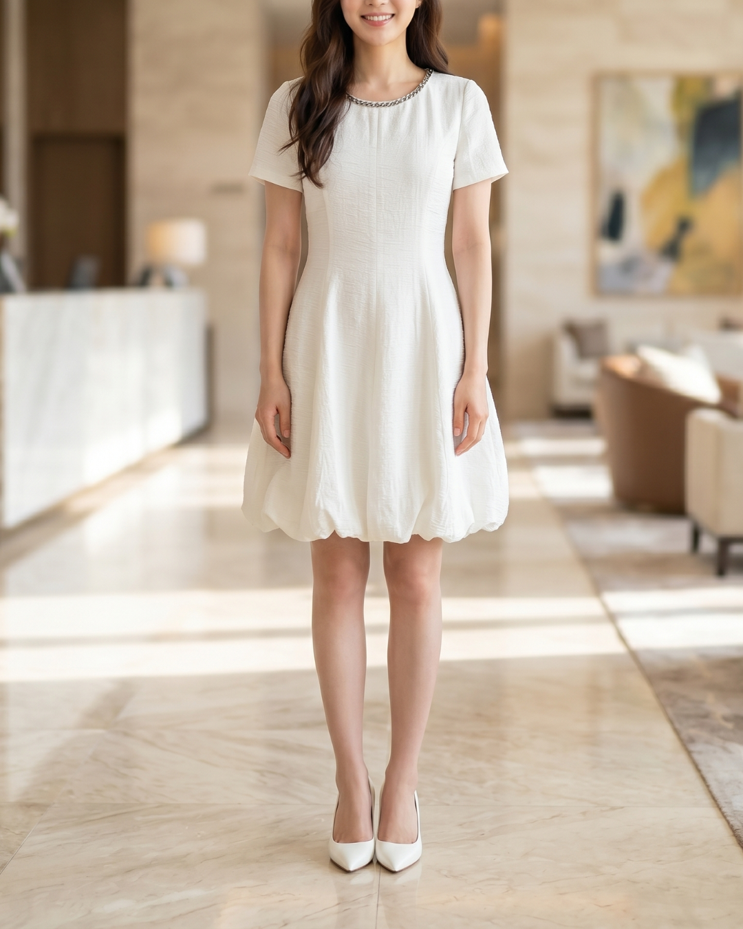 NK548 修腰泡泡連衣裙