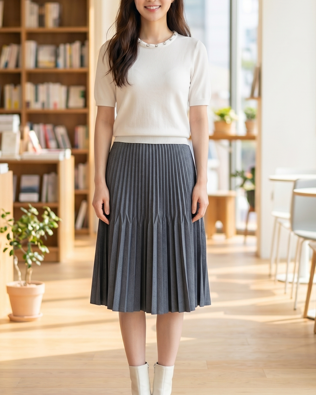 NK490 幼橡筋頭百褶裙