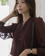 NK273 薄紗拼接襯衫