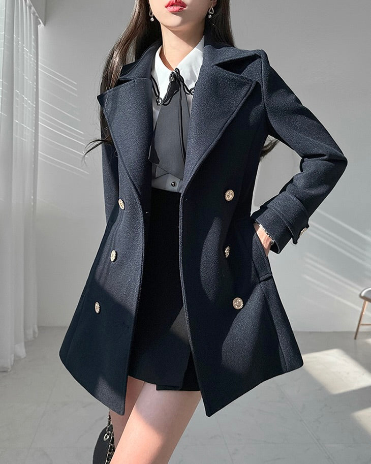 NK359 英倫風孖襟大衣