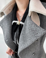 NK358 拼色修身A字大衣