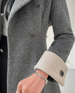 NK358 拼色修身A字大衣