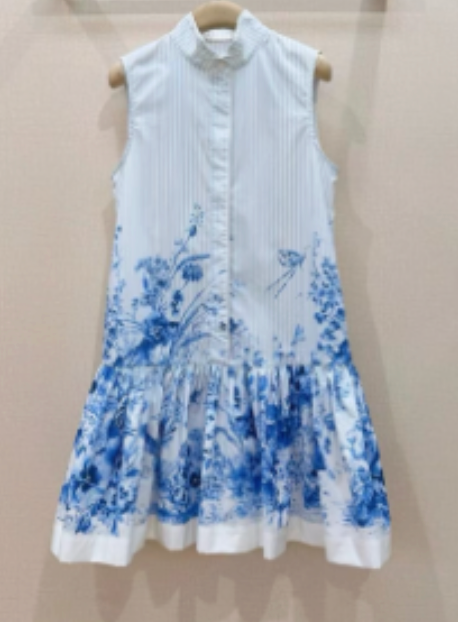 NK741 條子印花背心連身裙