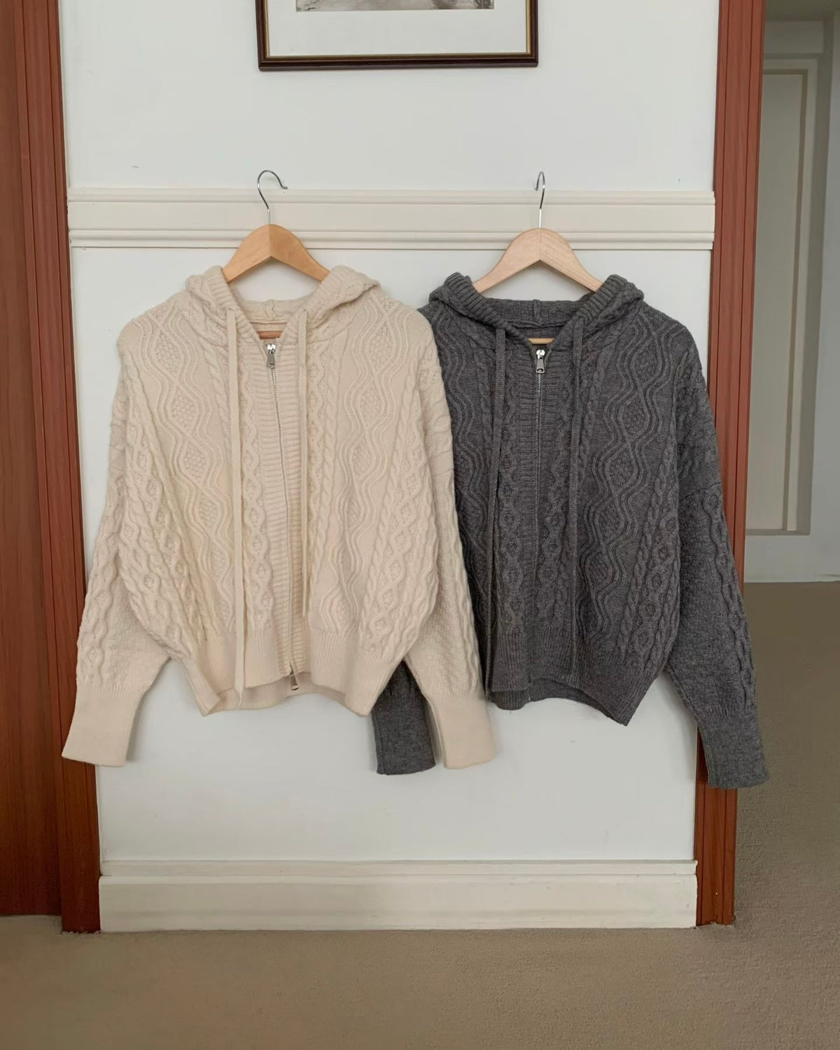 NK364 針織拉鍊連帽外套