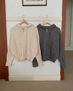 NK364 針織拉鍊連帽外套