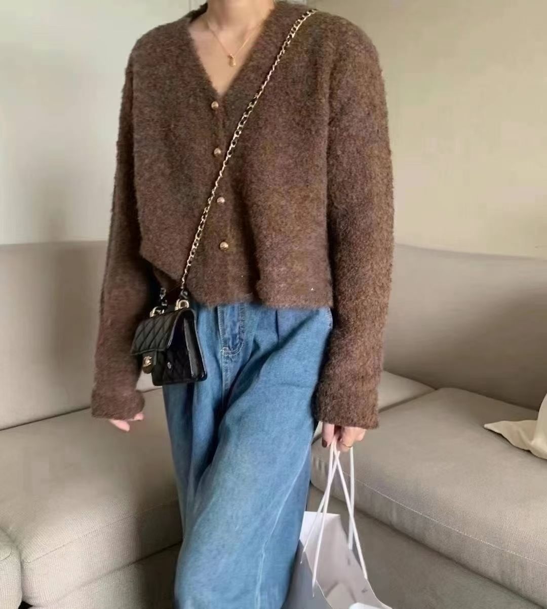 NK449 毛粒絨針織外套