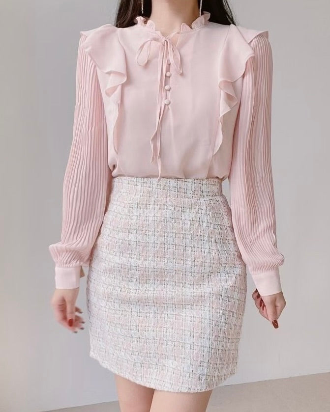 NK298 皺褶壓紋上衣