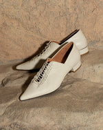 NH911 LEATHER LAB POINTED ZIP-ZAP STRING FLATS