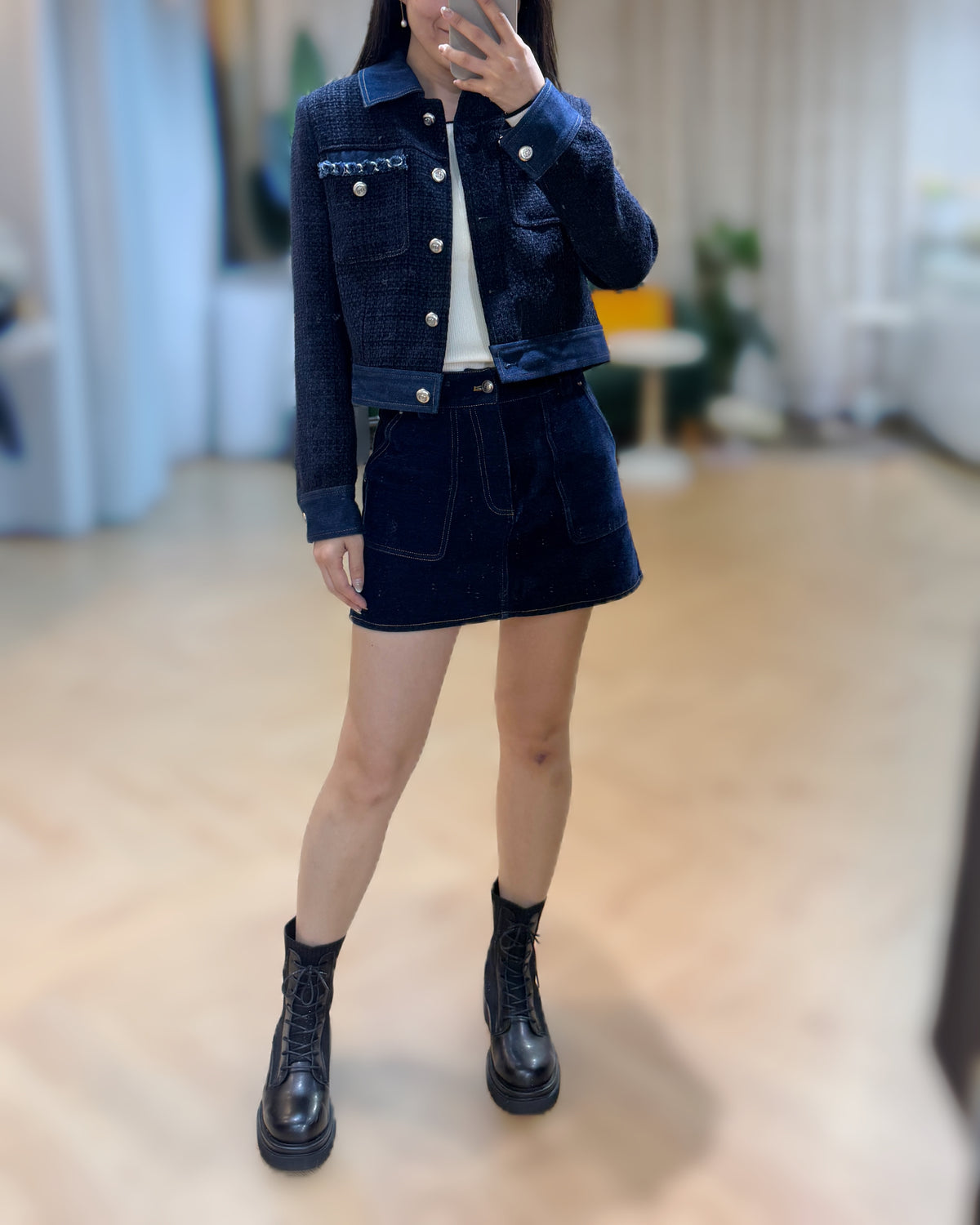 NK309 內增高綁帶軍Boot