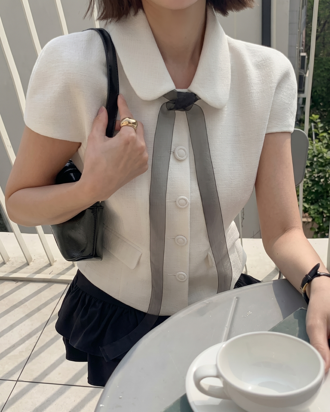 NK576 法式蝴蝶結開胸上衣