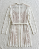 NK558 緹花蕾絲修身連衣裙(連腰帶)