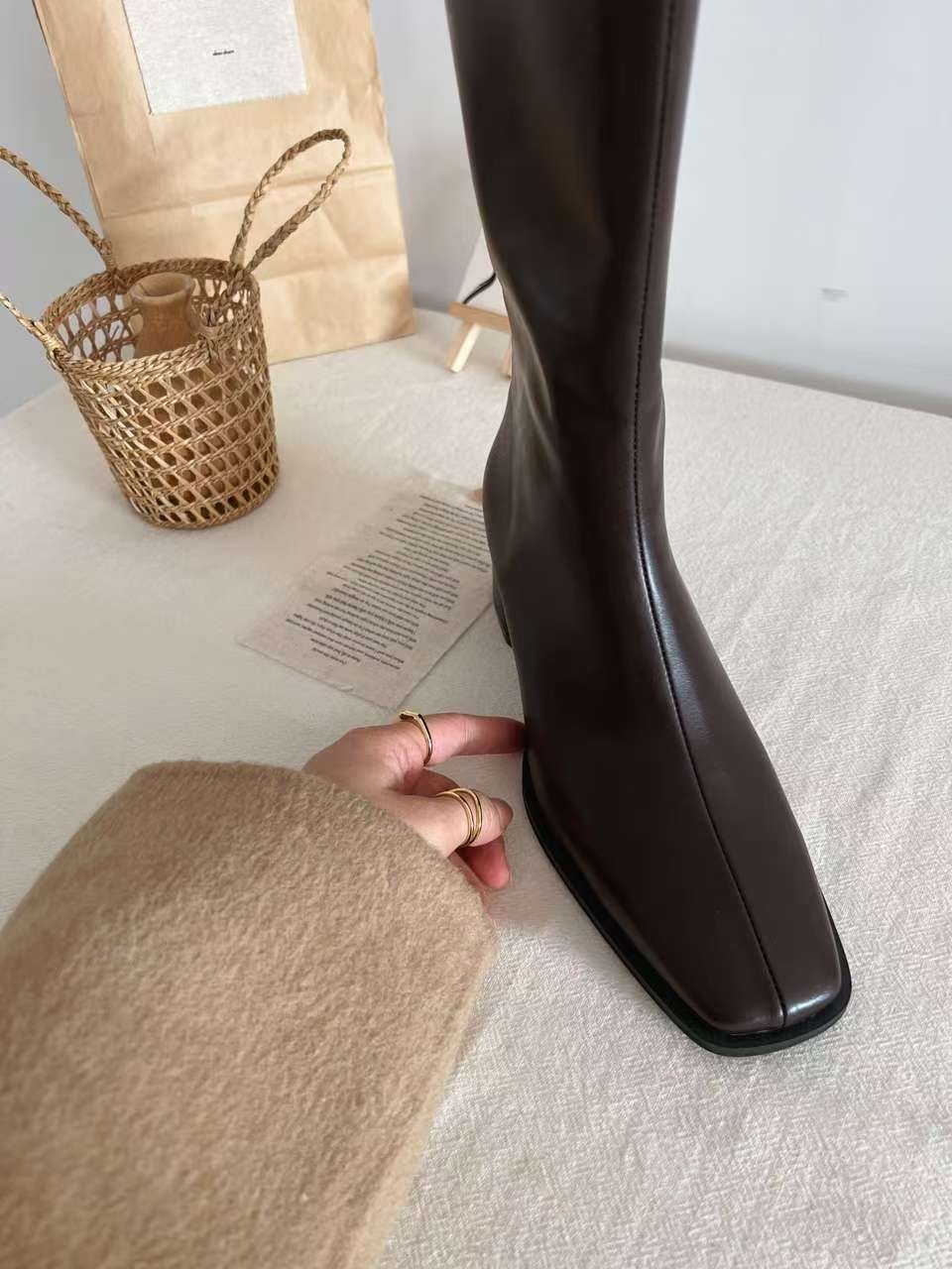 NK410 中長桶粗跟騎士靴