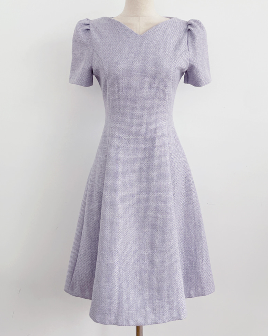 NK523D 法式V領收腰連身裙