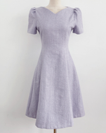 NK523D 法式V領收腰連身裙