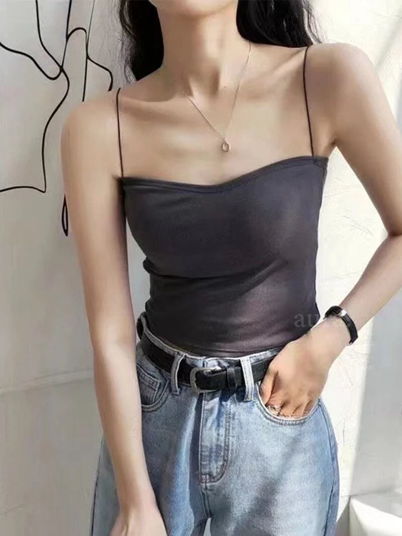 ND527 Breast-beautiful classic thin shoulder strap BRA TOP 