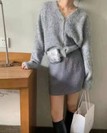 NK449 毛粒絨針織外套