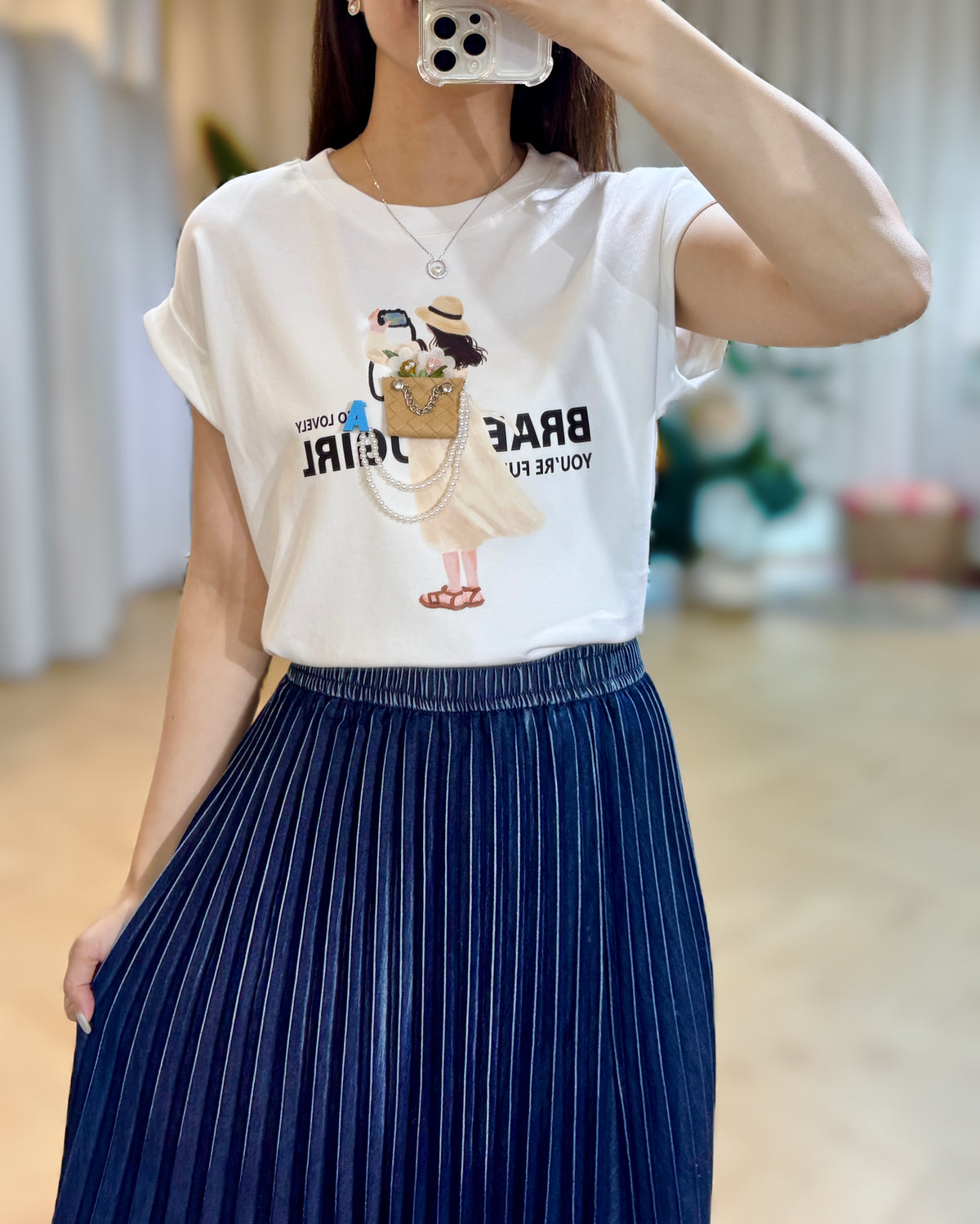 NK081 立體小女孩棉Tee