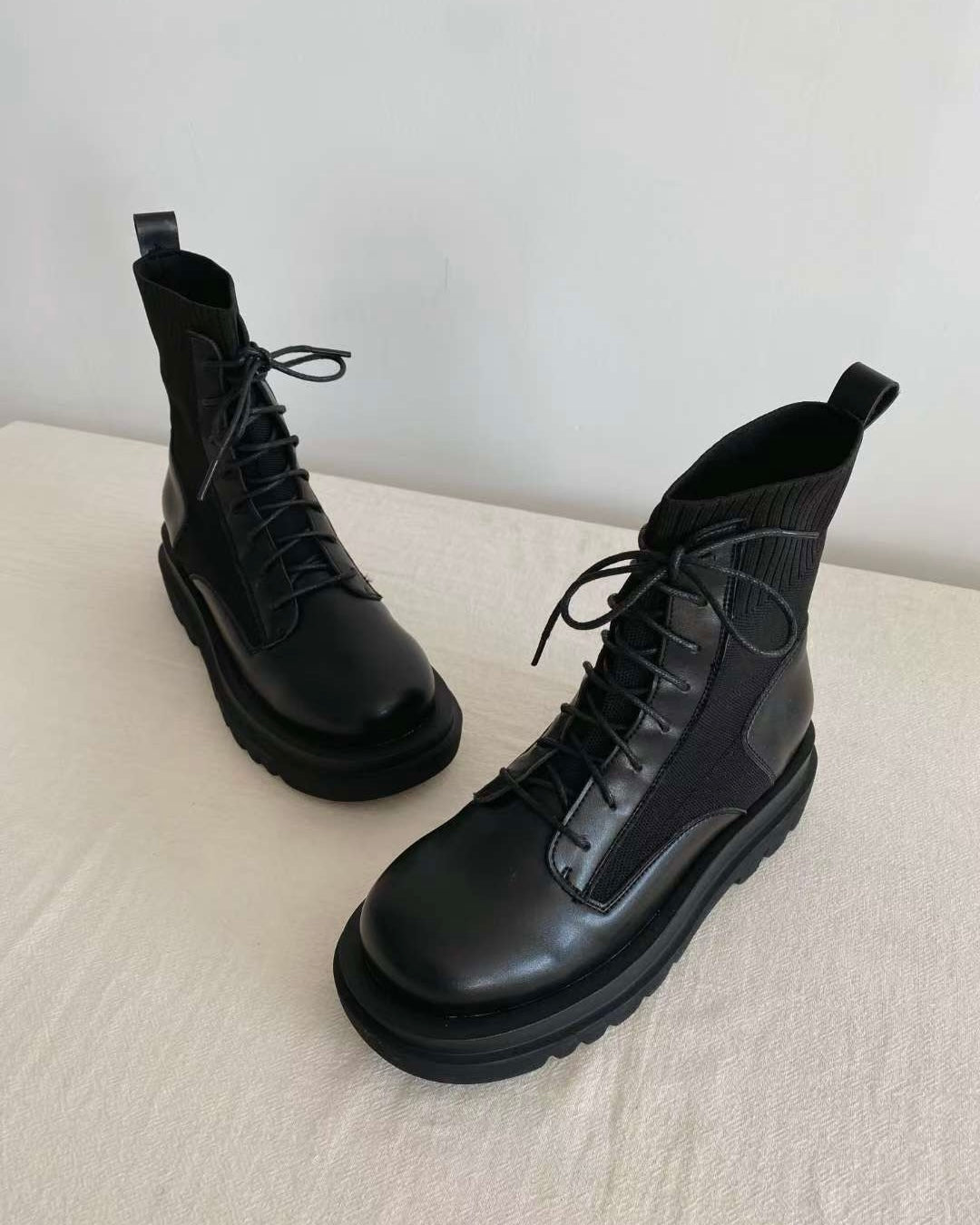 NK309 內增高綁帶軍Boot