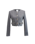 NK357 抓絨外套百褶裙套裝