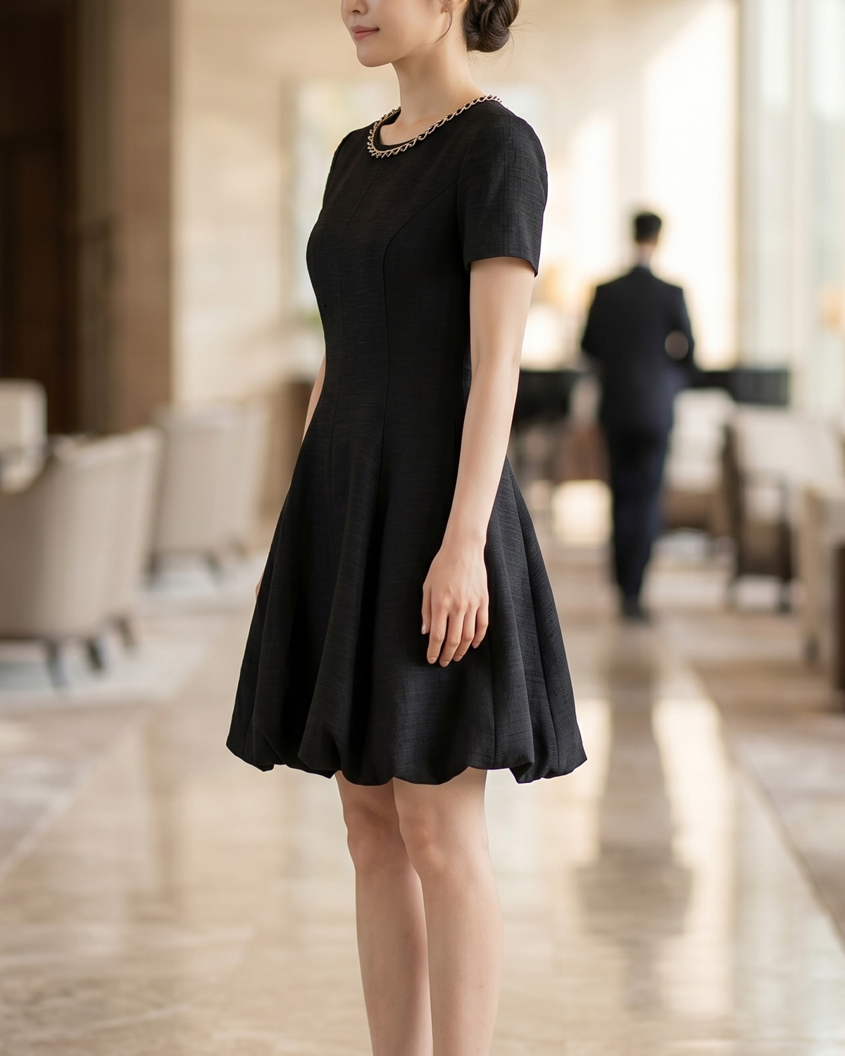 NK548 修腰泡泡連衣裙