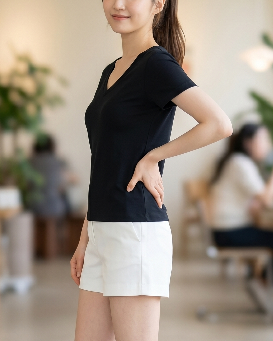 NK651 V領彈性天絲Tee