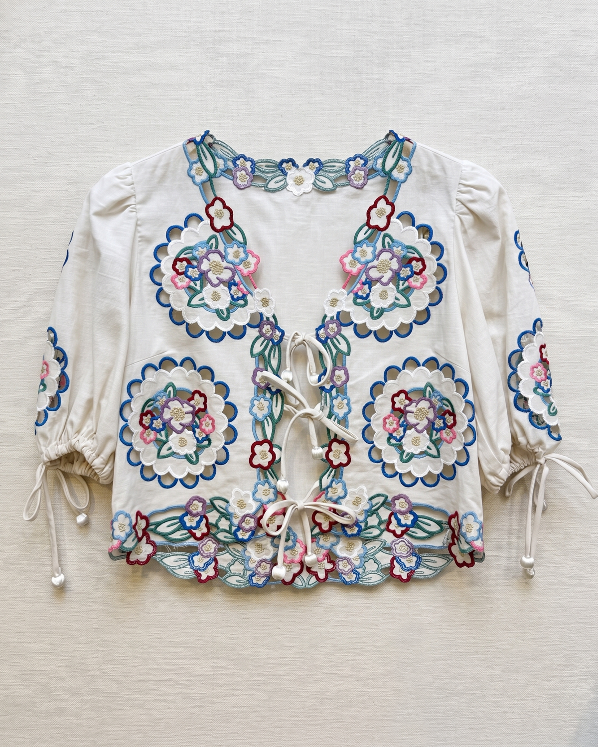 NK756 刺繡通花上衣