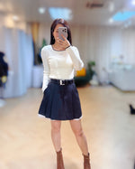 NK313 混色羊毛百摺半截裙