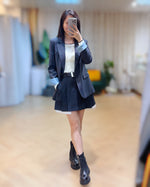 NK312 反袖拼色西裝中褸