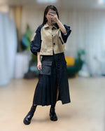 NK310 拼色立體衣袖風衣