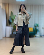 NK310 拼色立體衣袖風衣