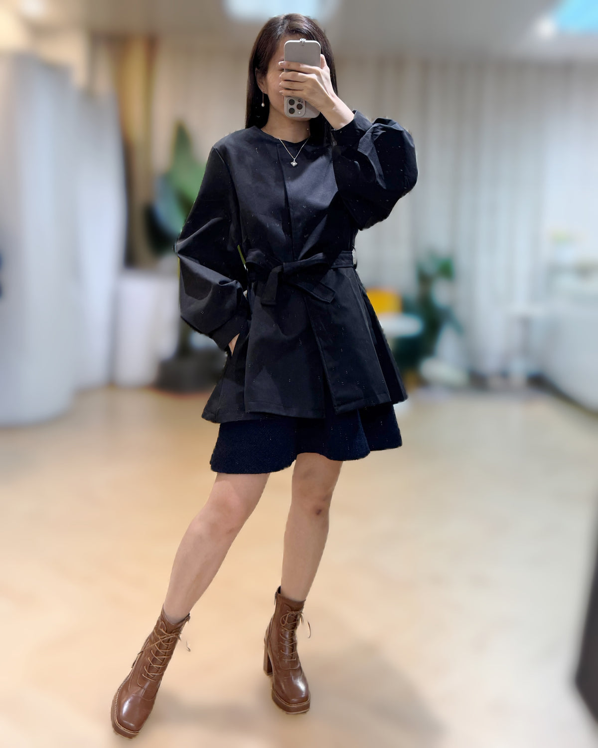 NK308 立體衣袖中褸