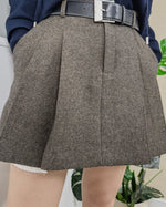 NK313 混色羊毛百摺半截裙