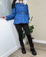 NK373 狐狸毛連帽修腰羽絨