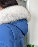 NK373 狐狸毛連帽修腰羽絨