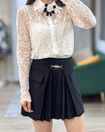 NK430 百褶西裝半截裙