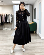 NK439 閃亮百褶長裙