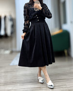 NK439 閃亮百褶長裙