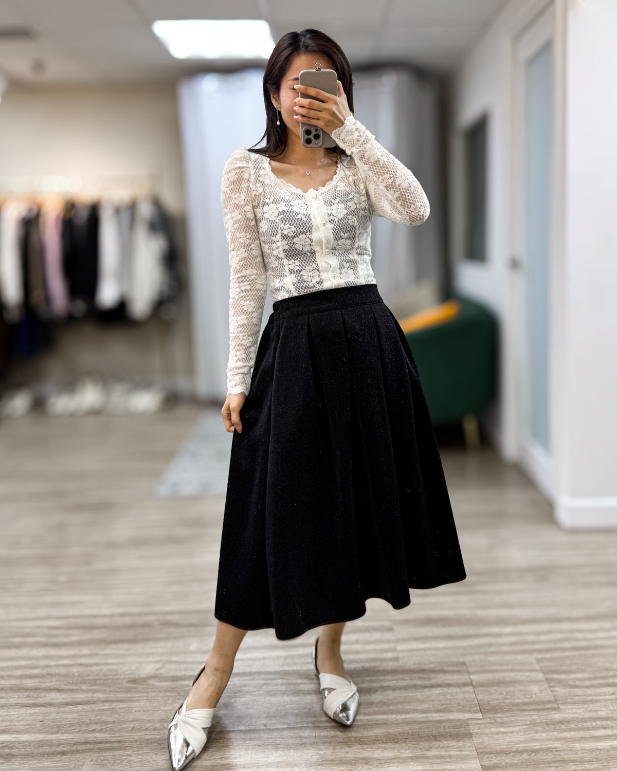 NK424 方領Lace襯衫