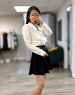 NK425 荷葉領帶短襯衫