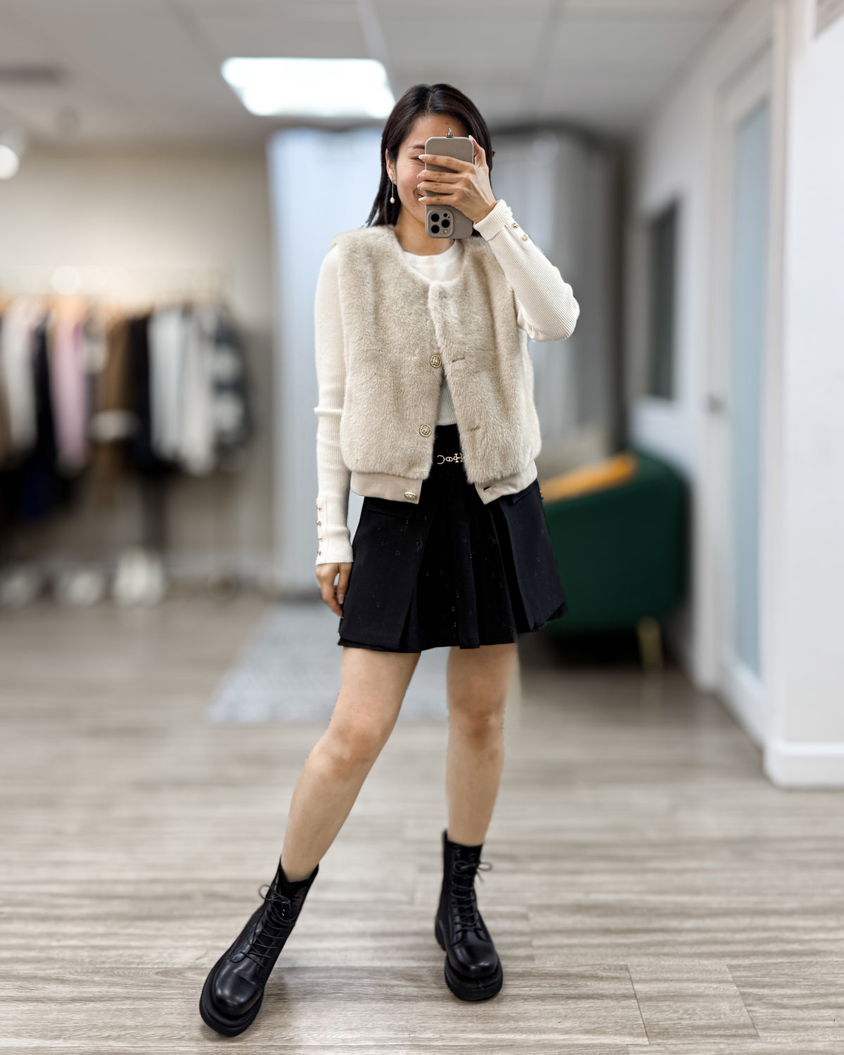 NK431 毛毛背心外套